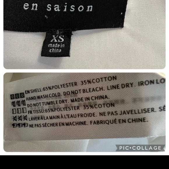 En Saison Midi Dress White Tiered Puff Short Sleeve Midi XS Babydoll Open Back - Picture 17 of 17